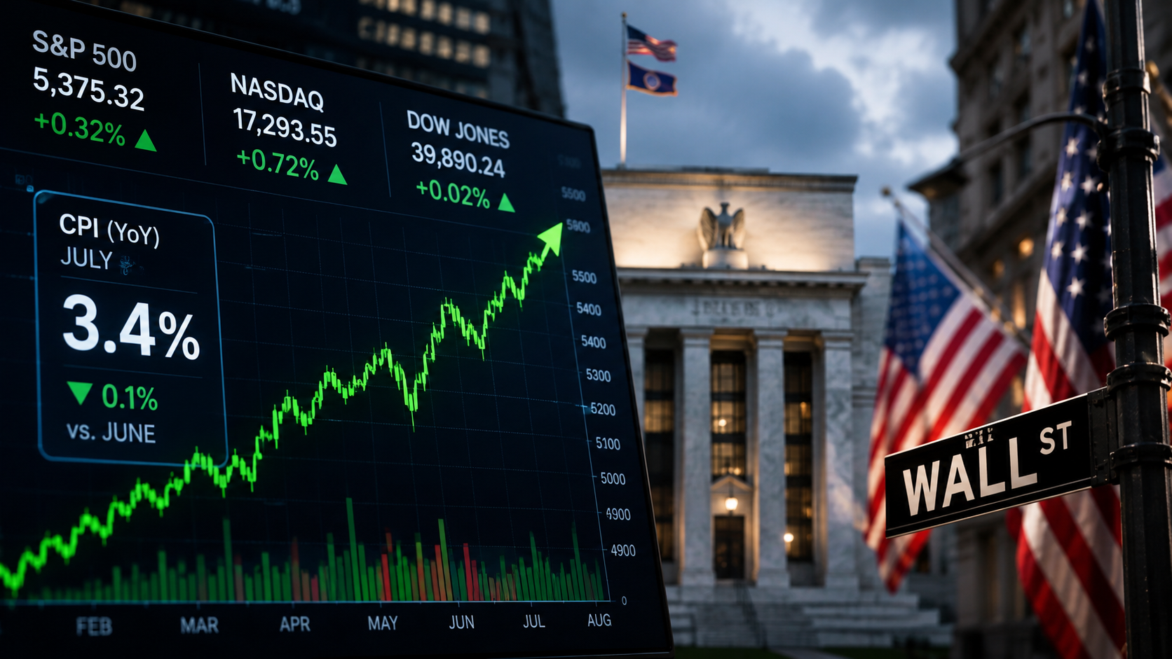 US Stocks Edge Higher as Cooling Inflation Shapes Fed Rate Outlook
